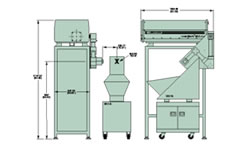 Typical gelcap marking making system using a Hartnet Delta handling system. The overhead laser minimizes the amount of floor space required for the laser. No ink or clean up required Image for laser-mark-pill-handler-hartnett-schematicjpg